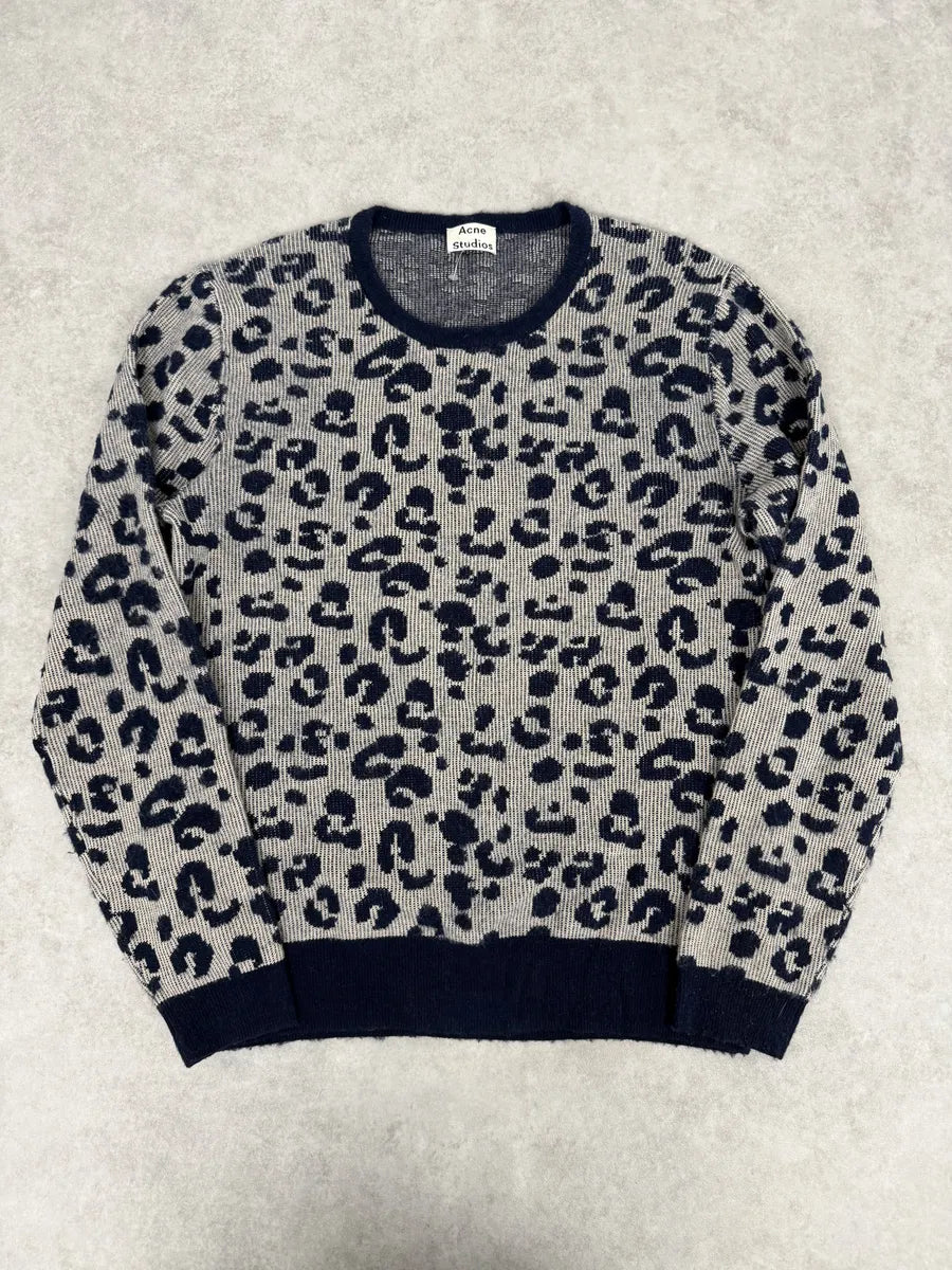 SS2016 Acne Studios Jena Leo JAQ Leopard Grey Wool Sweater SNBCfkP 1