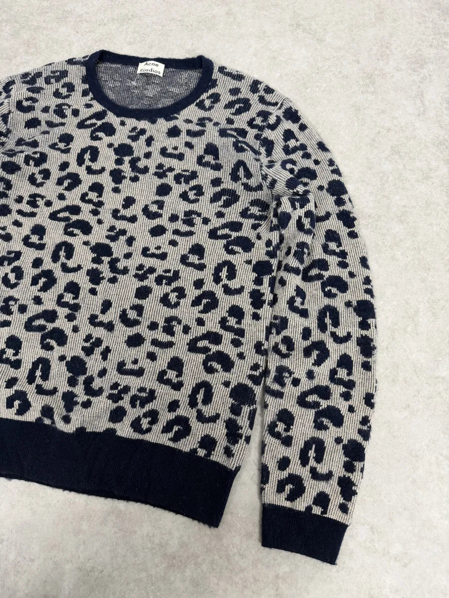 SS2016 Acne Studios Jena Leo JAQ Leopard Grey Wool Sweater SNBCfkP 6