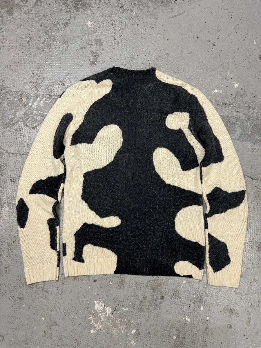 SS2016 Acne Studios Peele Waves White & Grey Wool & Cashmere Sweater mMJECvS 1