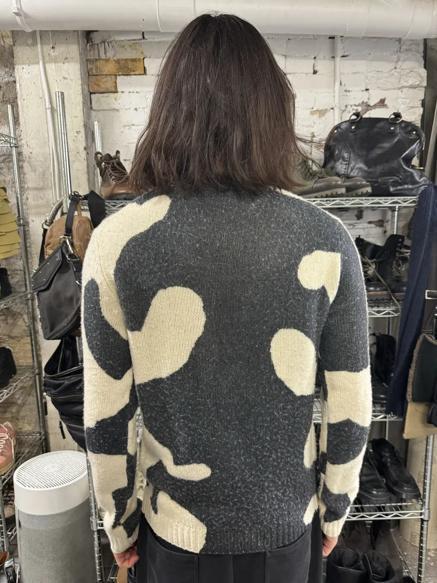 SS2016 Acne Studios Peele Waves White & Grey Wool & Cashmere Sweater mMJECvS 3