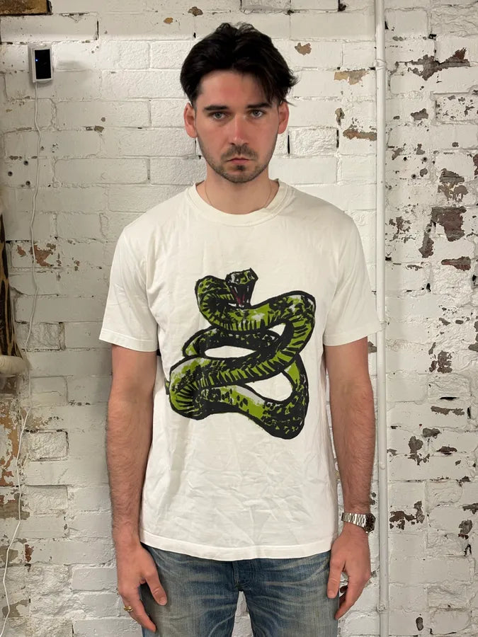SS2016 Balenciaga White Snake T-Shirt cuKVDOO 1