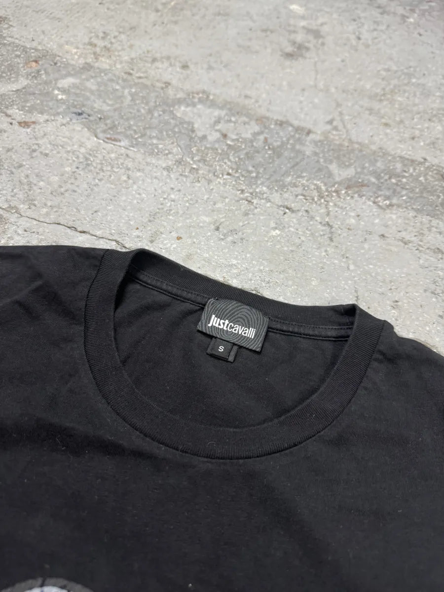 SS2016 Cavalli Kiss Smoke Rebel Black T-Shirt CqTIeXw 4