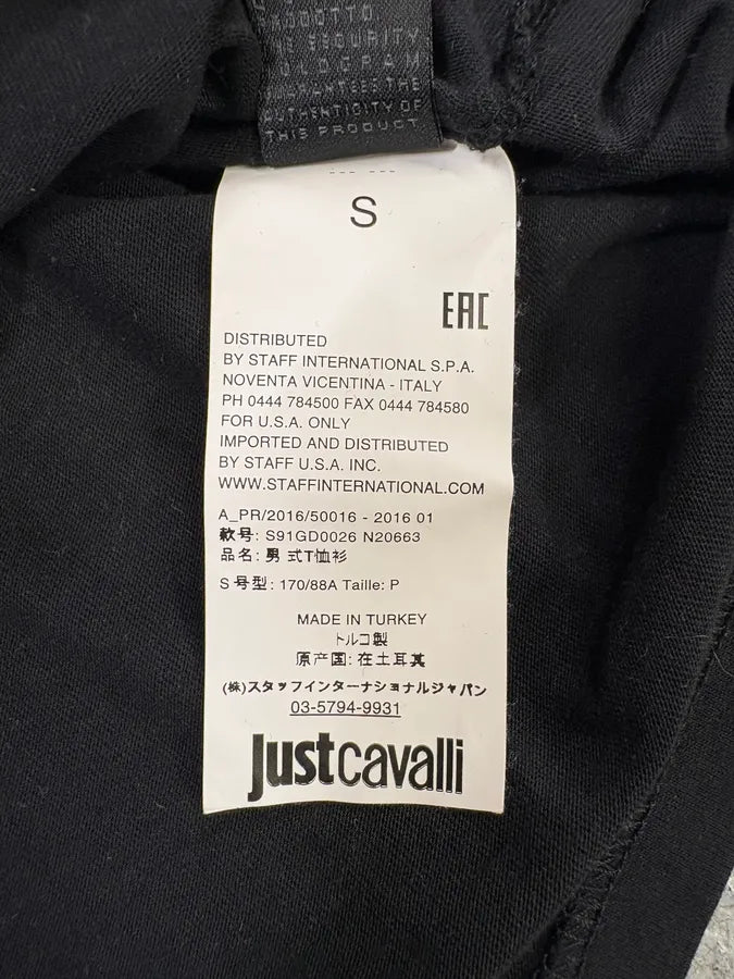 SS2016 Cavalli Kiss Smoke Rebel Black Tee-Shirt (S) ssOFNcn 10