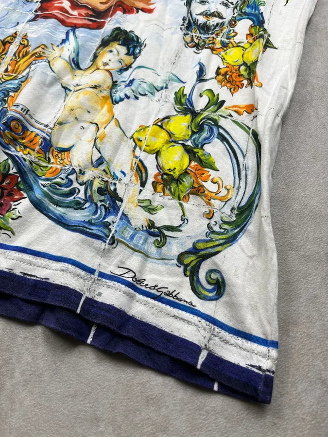 SS2016 Dolce & Gabbana Navy Catholic Baroque Print T-Shirt oQYmOKo 7