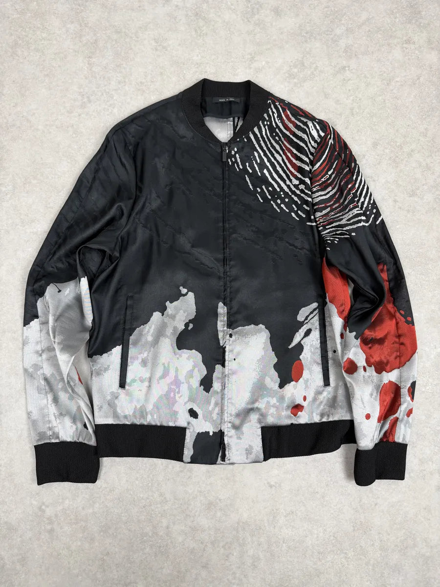 SS2016 Emporio Armani Black & White Modern Abstract Bomber Jacket RUIXPiO 0