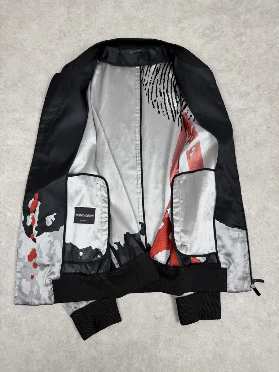 SS2016 Emporio Armani Black & White Modern Abstract Bomber Jacket RUIXPiO 6