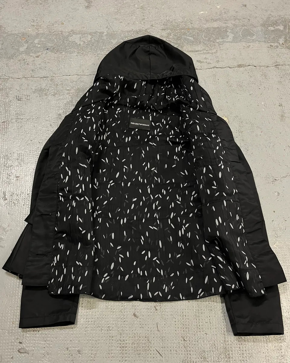 SS2016 Emporio Armani Black Relief Nylon Jacket  tKiBtty 7