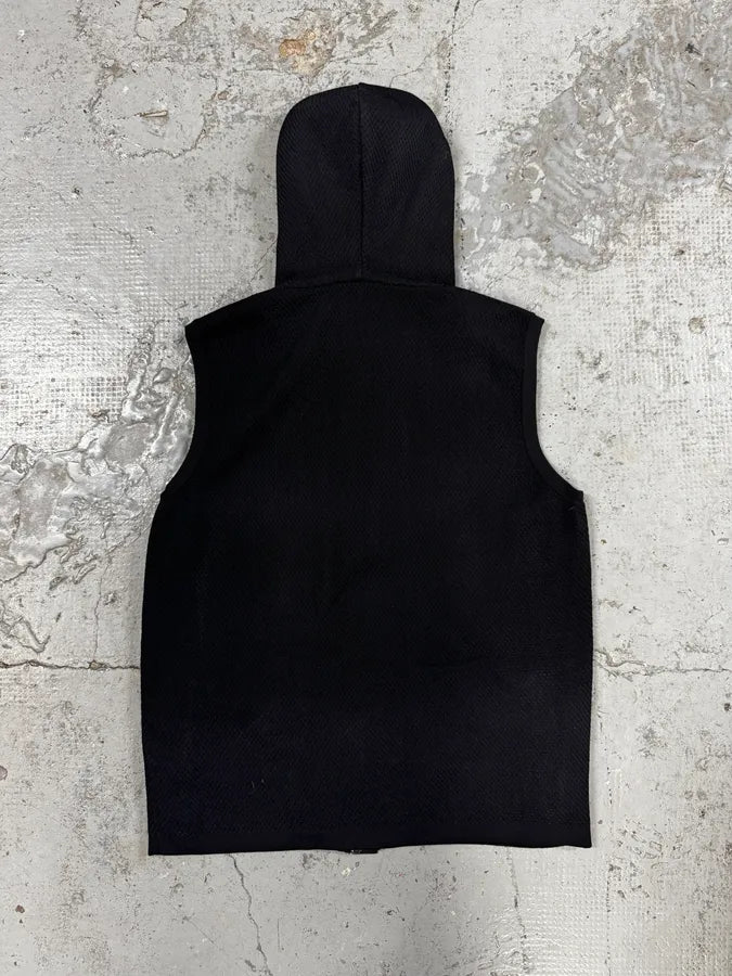 SS2016 Emporio Armani Black Sleeveless Zip-up Hoodie bfZnhlL 3