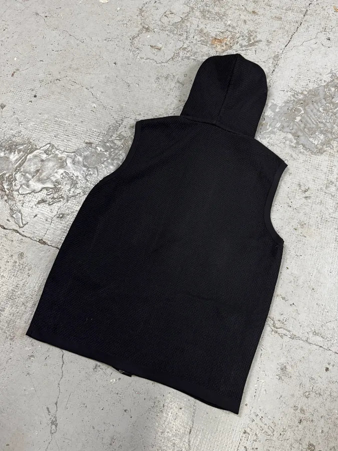 SS2016 Emporio Armani Black Sleeveless Zip-up Hoodie bfZnhlL 5