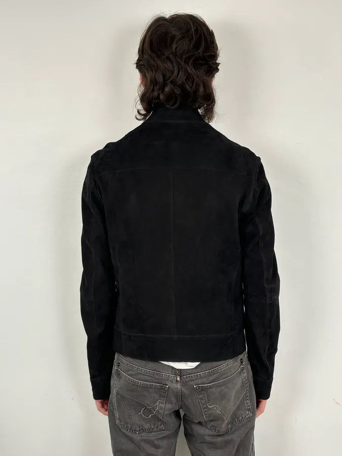 SS2016 Emporio Armani Black Suede Leather Jacket zMOpgDN 2