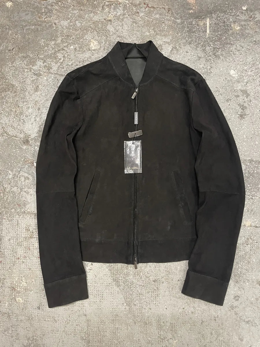 SS2016 Emporio Armani Black Suede Leather Jacket (M/L) 0