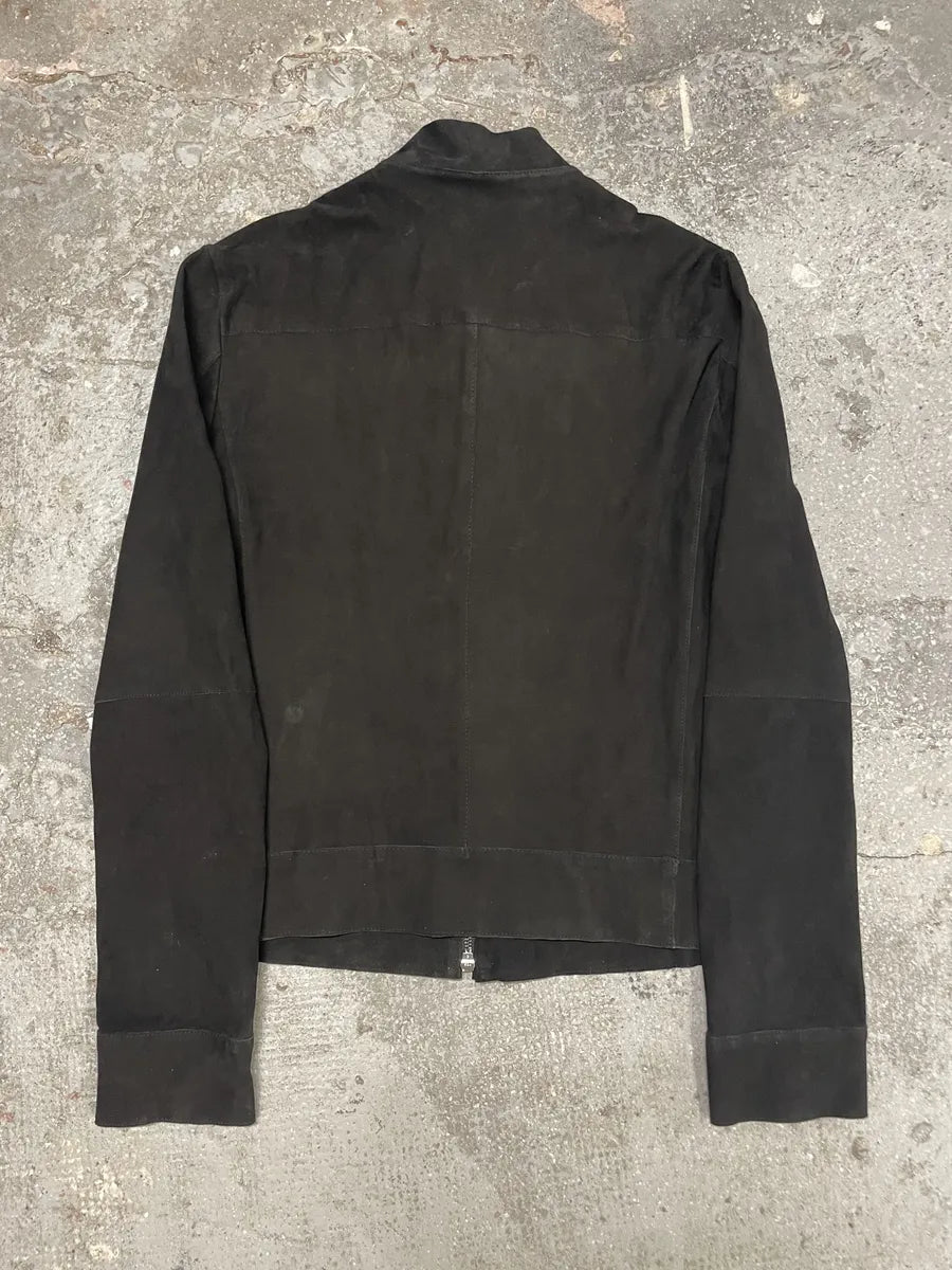 SS2016 Emporio Armani Black Suede Leather Jacket (M/L) 1