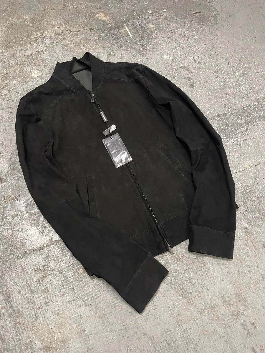 SS2016 Emporio Armani Black Suede Leather Jacket (M/L) 2