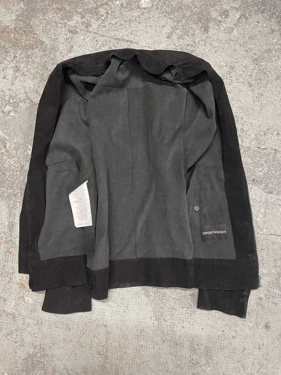 SS2016 Emporio Armani Black Suede Leather Jacket (M/L) 3