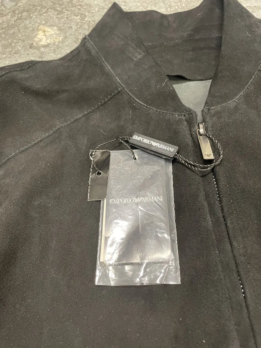 SS2016 Emporio Armani Black Suede Leather Jacket (M/L) 4