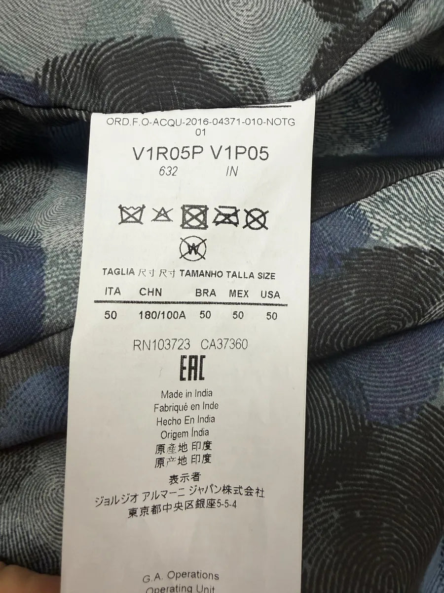 SS2016 Emporio Armani Dark Blue Python Effect Leather Jacket MPhSsSd 9