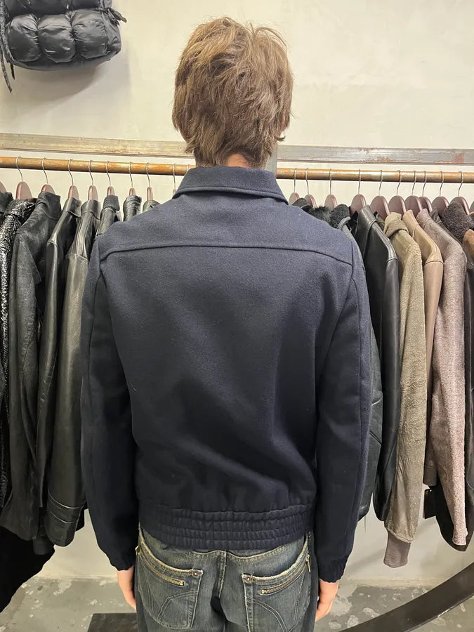 SS2016 Emporio Armani Navy Black Pony Hair Light Jacket jrrbJWW 2