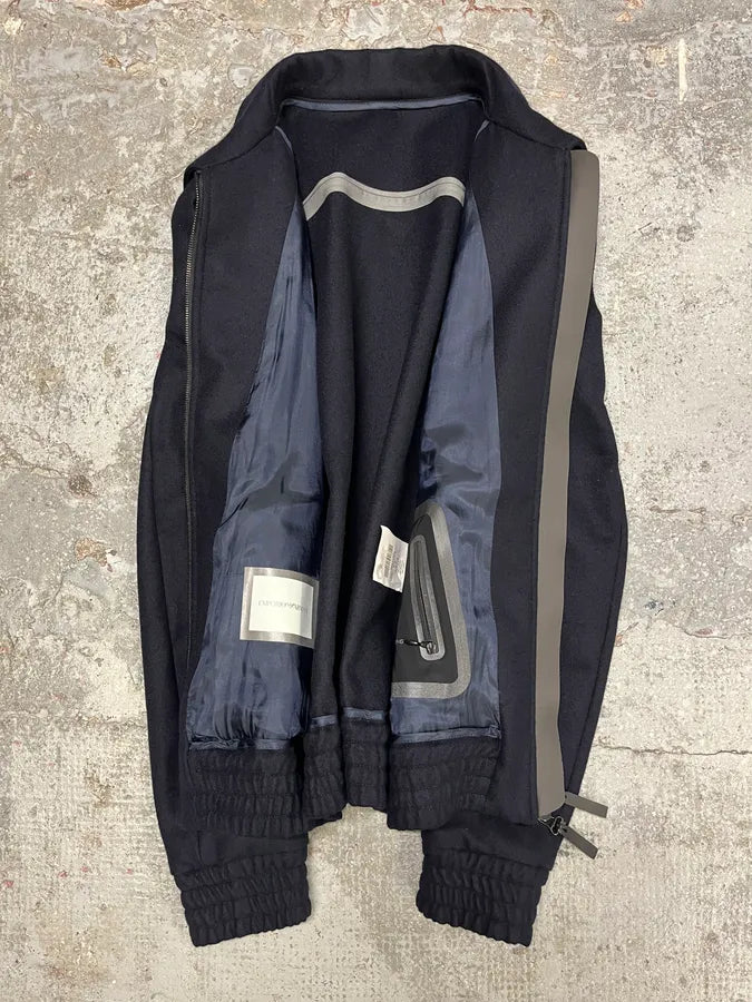 SS2016 Emporio Armani Navy Black Pony Hair Light Jacket jrrbJWW 5