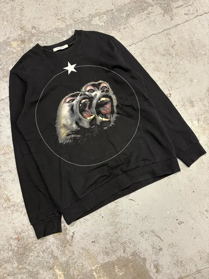 SS2016 Givenchy Black Monkeys Star Crewneck Sweater by Riccardo Tisci fccvixe 3