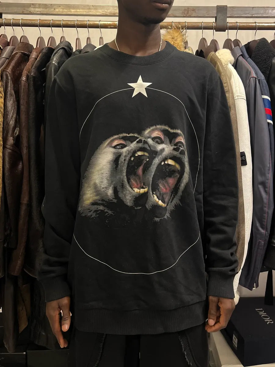 SS2016 Givenchy Black Monkeys Star Crewneck Sweater by Riccardo Tisci fccvixe 1
