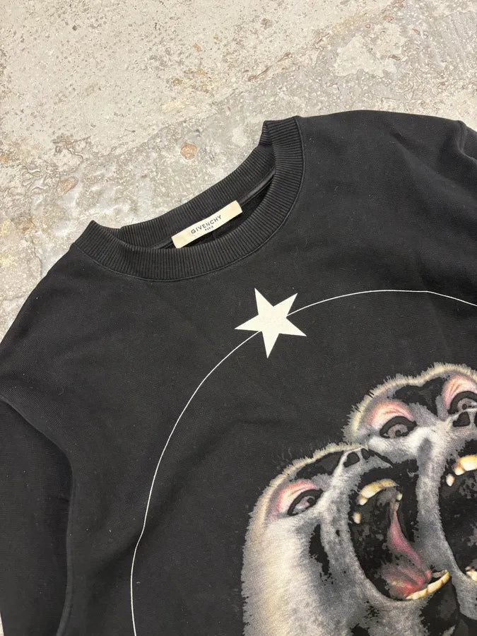 SS2016 Givenchy Black Monkeys Star Crewneck Sweater by Riccardo Tisci fccvixe 5