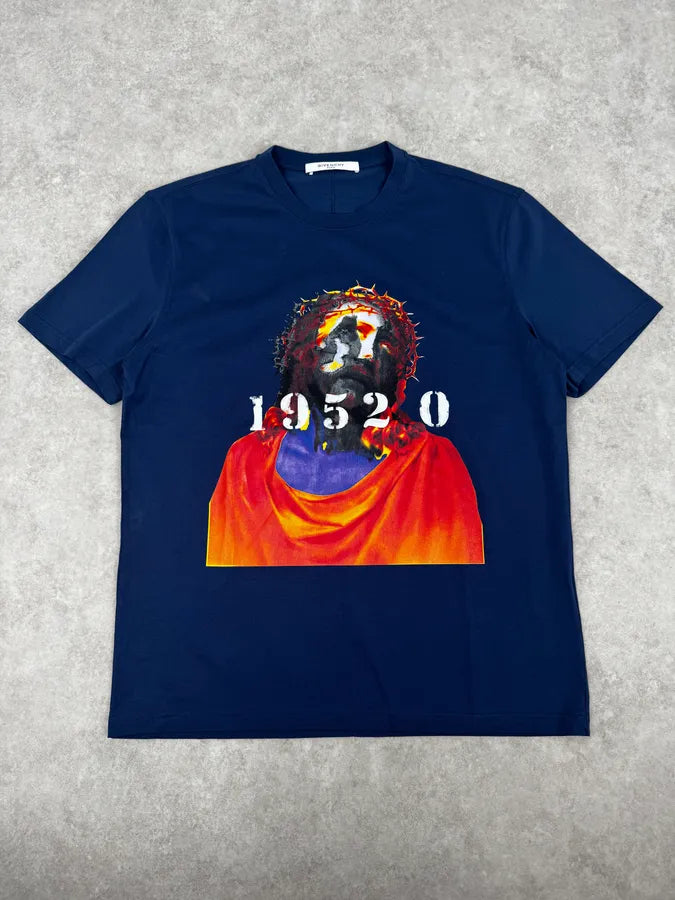 SS2016 Givenchy Blue 19520 Jesus Christ Portrait T-Shirt TIGJWXh 0