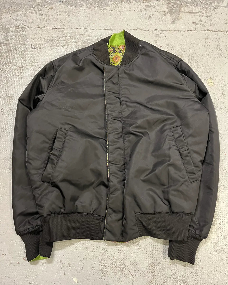 SS2016 Givenchy Green & Black Nylon Reversible Bomber Jacket kZlainw 11