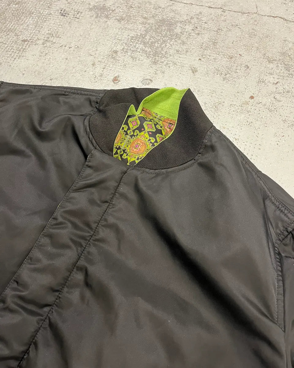 SS2016 Givenchy Green & Black Nylon Reversible Bomber Jacket kZlainw 12