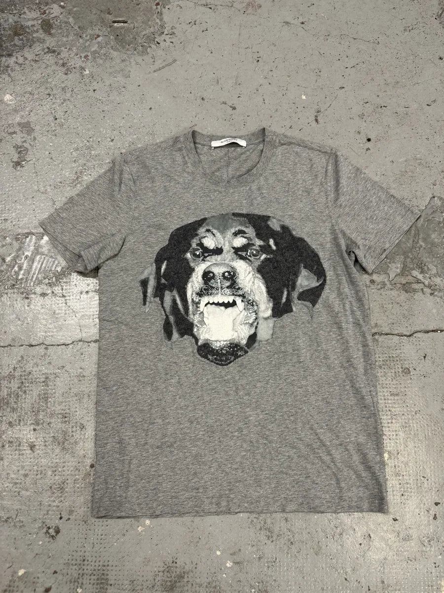 SS2016 Givenchy Grey Rottweiler Dog T-shirt by Riccardo Tisci RQcNCAB 0