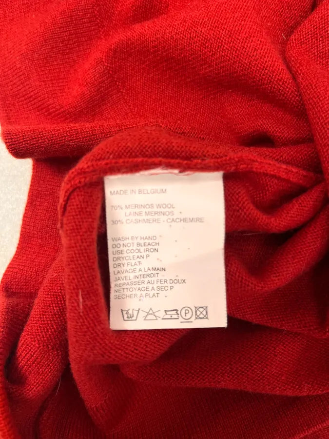 Ann Demeulemeester Buttoned Red Turtleneck Sweater RCJehZW 7