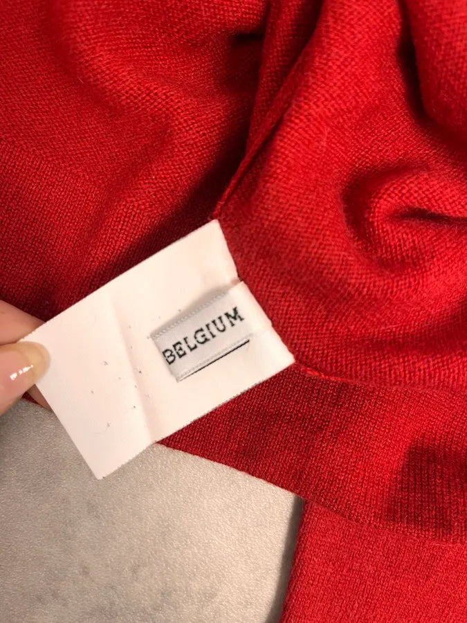 Ann Demeulemeester Buttoned Red Turtleneck Sweater RCJehZW 8