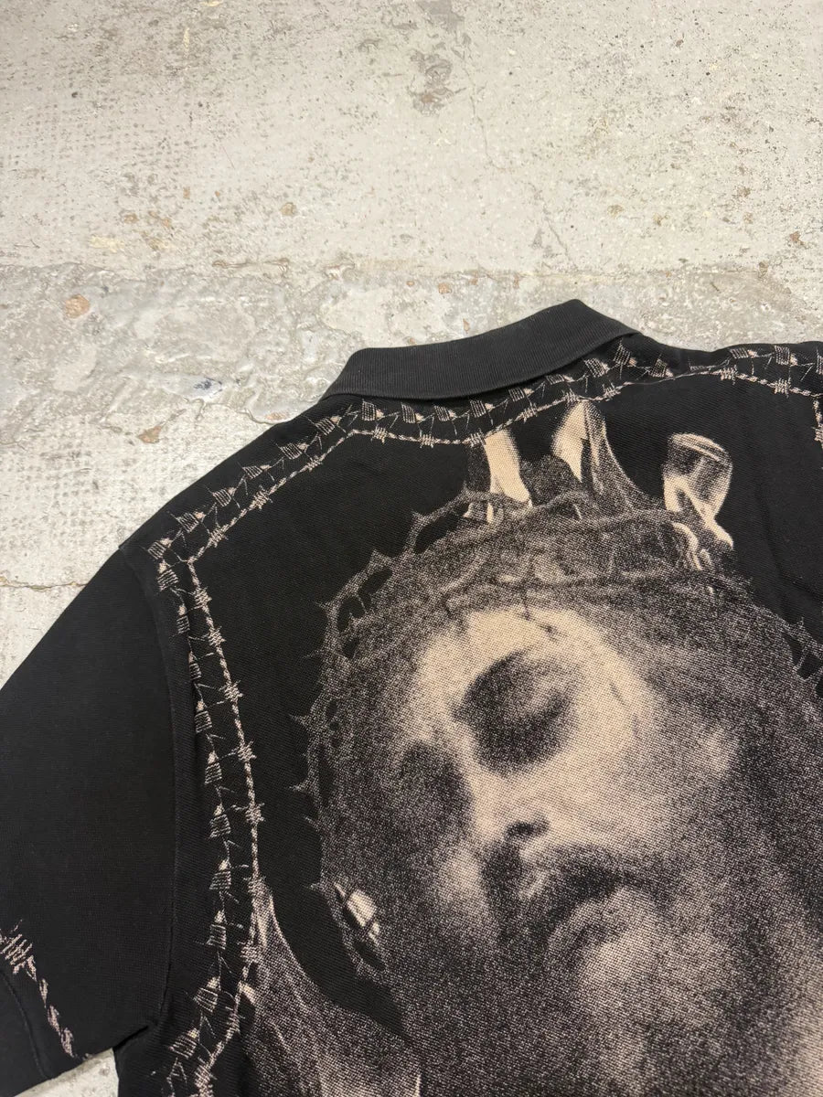 SS2016 Givenchy Jesus Black Polo Shirt by Riccardo Tisci wHnBpvj 2