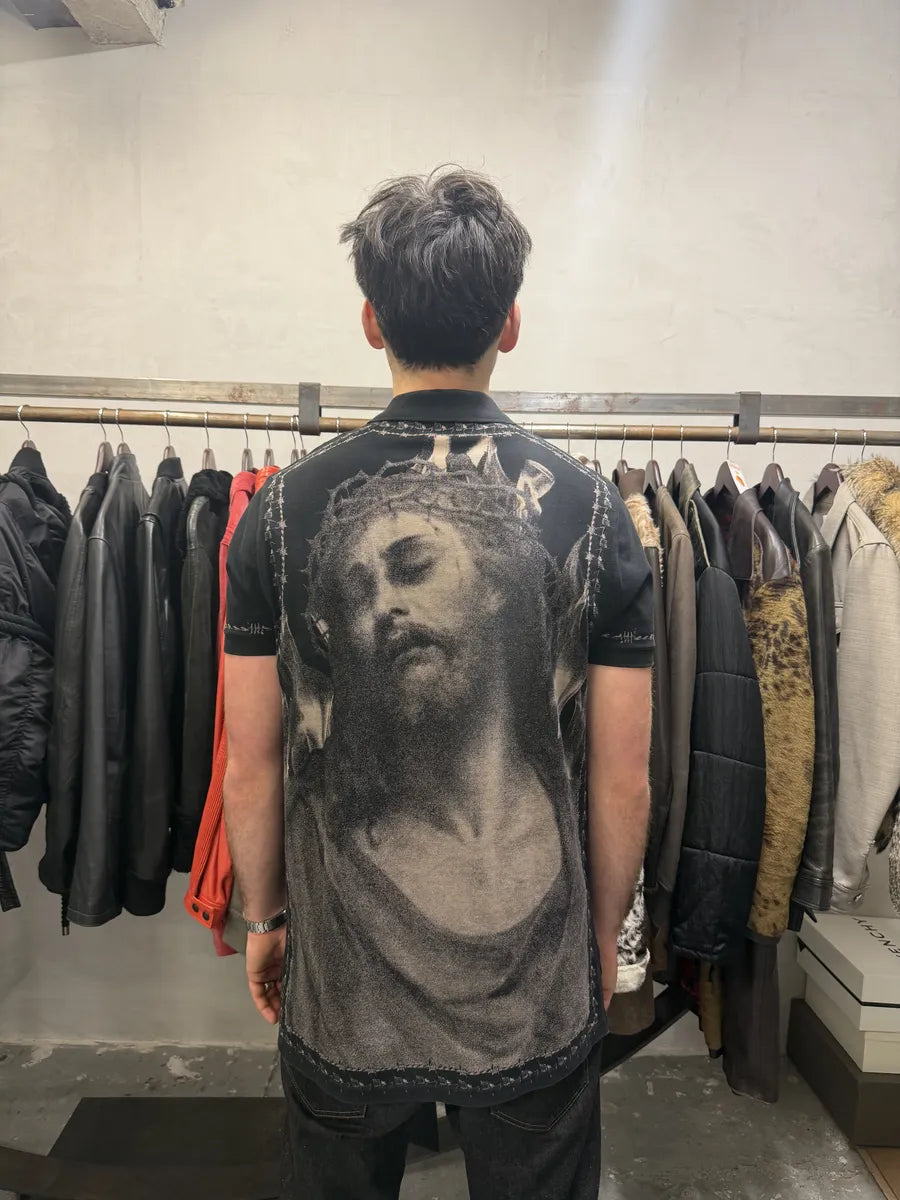 SS2016 Givenchy Jesus Black Polo Shirt by Riccardo Tisci wHnBpvj 6