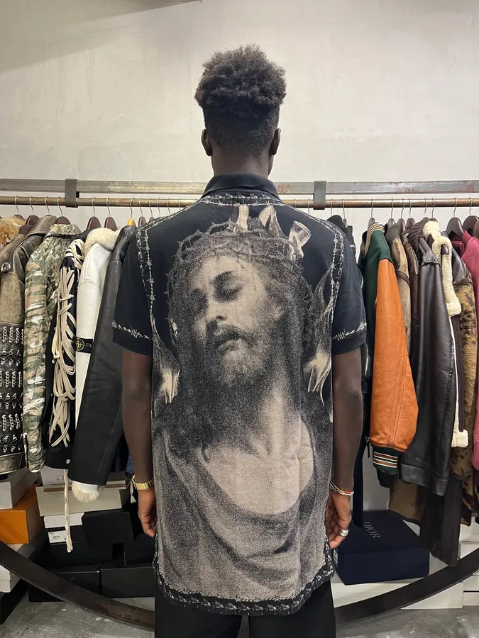 SS2016 Givenchy Jesus Black Polo Shirt by Riccardo Tisci dKSFtgs 2