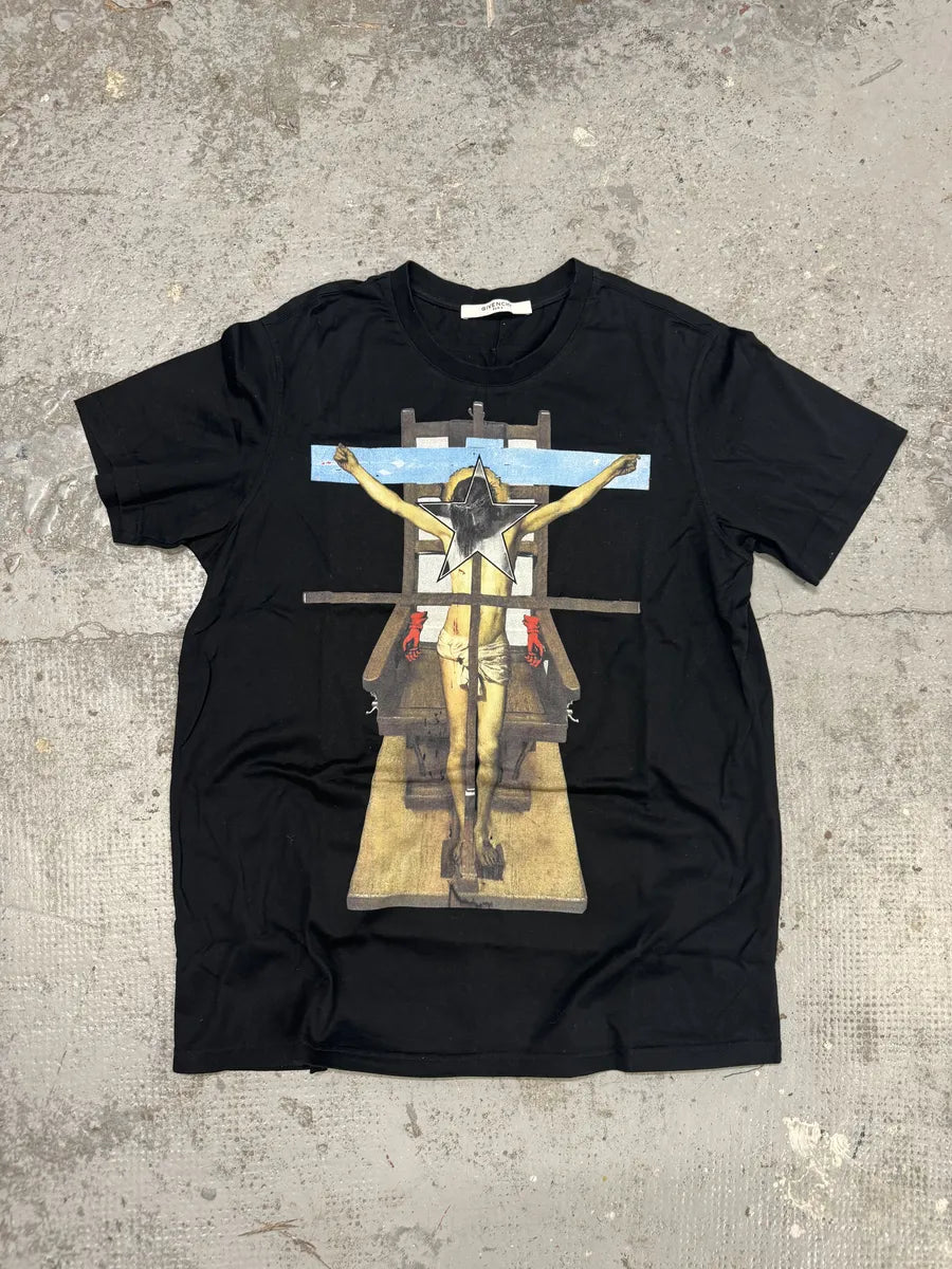 SS2016 Givenchy Jesus Christ Cross Black T-Shirt by Riccardo Tisci mrDLmeE 0