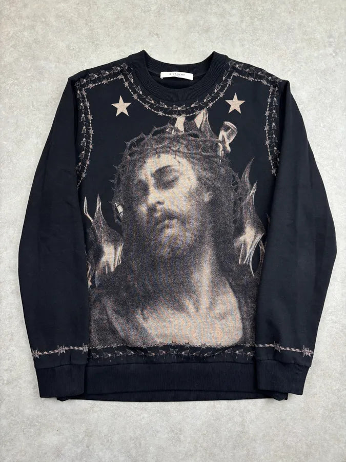 SS2016 Givenchy Jesus Faith Black Sweater by Riccardo Tisci TJsfKXM 0