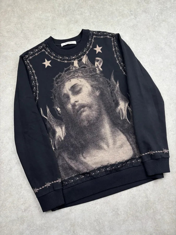 SS2016 Givenchy Jesus Faith Black Sweater by Riccardo Tisci TJsfKXM 5