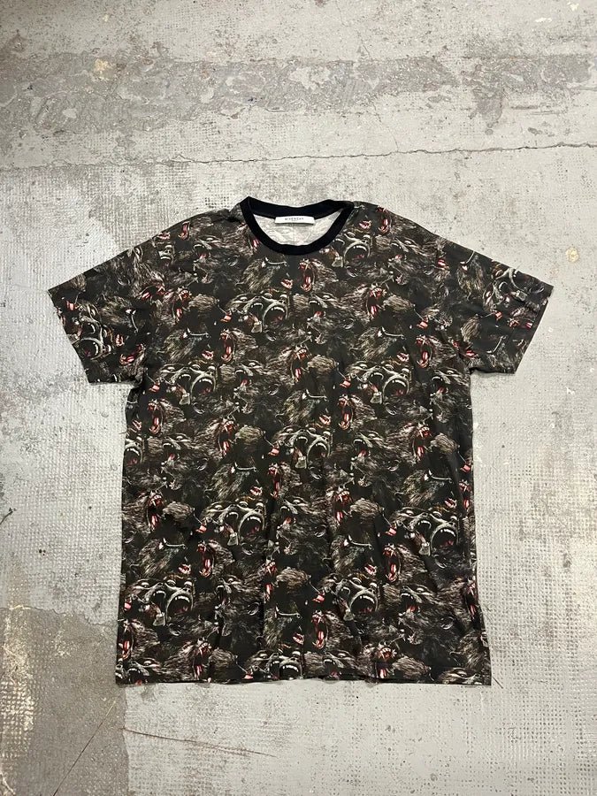 SS2016 Givenchy Monkeys Black T-Shirt by Riccardo Tisci irutubr 0