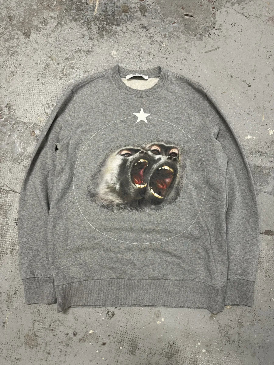 SS2016 Givenchy Monkeys Grey Star Sweater by Riccardo Tisci vWvQTmF 0