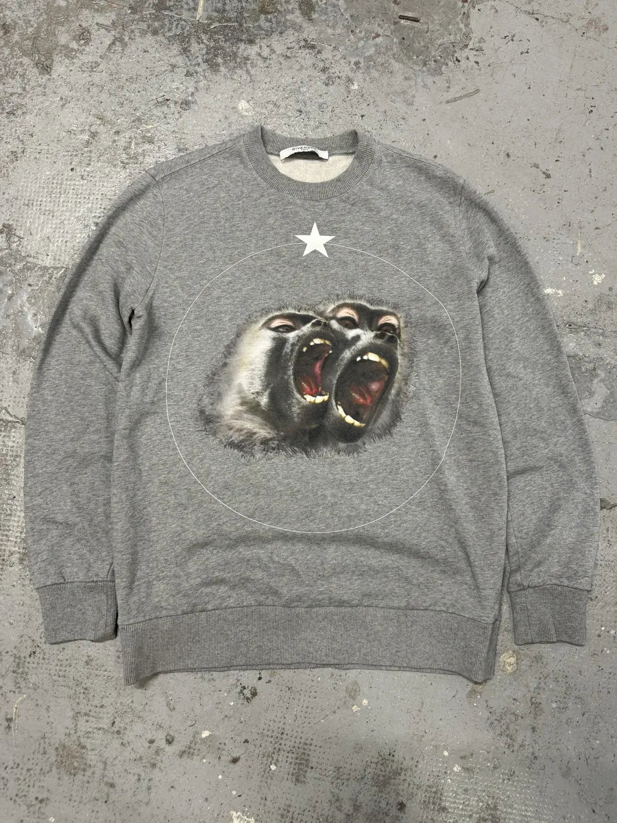 SS2016 Givenchy Monkeys Grey Star Sweater by Riccardo Tisci vWvQTmF 4