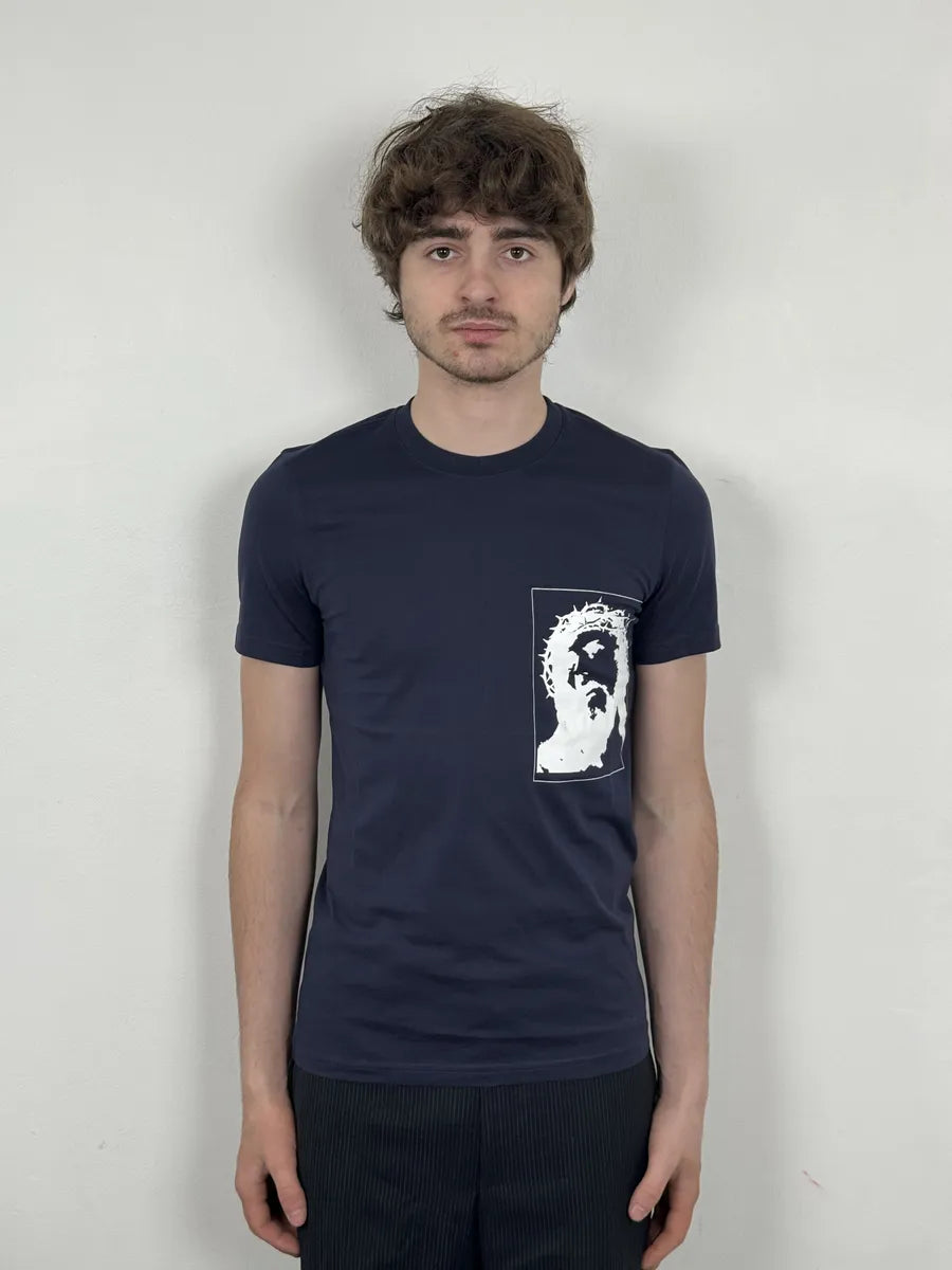 SS2016 Givenchy Navy Jesus T-Shirt by Riccardo Tisci VAAqBEL 2