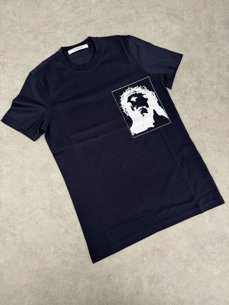 SS2016 Givenchy Navy Jesus T-Shirt by Riccardo Tisci VAAqBEL 4