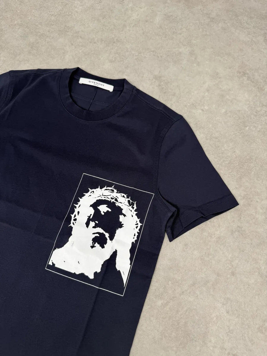 SS2016 Givenchy Navy Jesus T-Shirt by Riccardo Tisci VAAqBEL 5