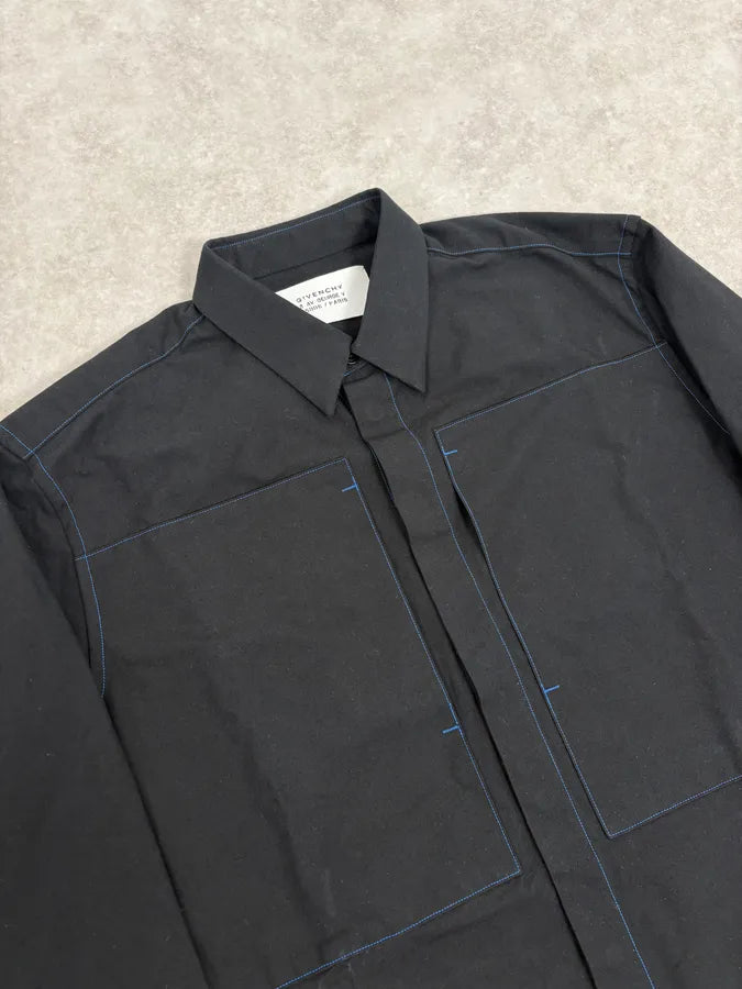 SS2016 Givenchy Navy Seams Premium Shirt jhAYGXX 4