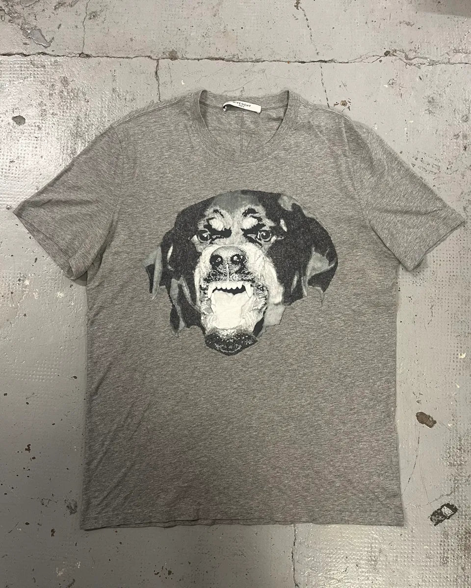 SS2016 Givenchy Rottweiler Dog Grey T-Shirt by Riccardo Tisci ShAYvtF 0
