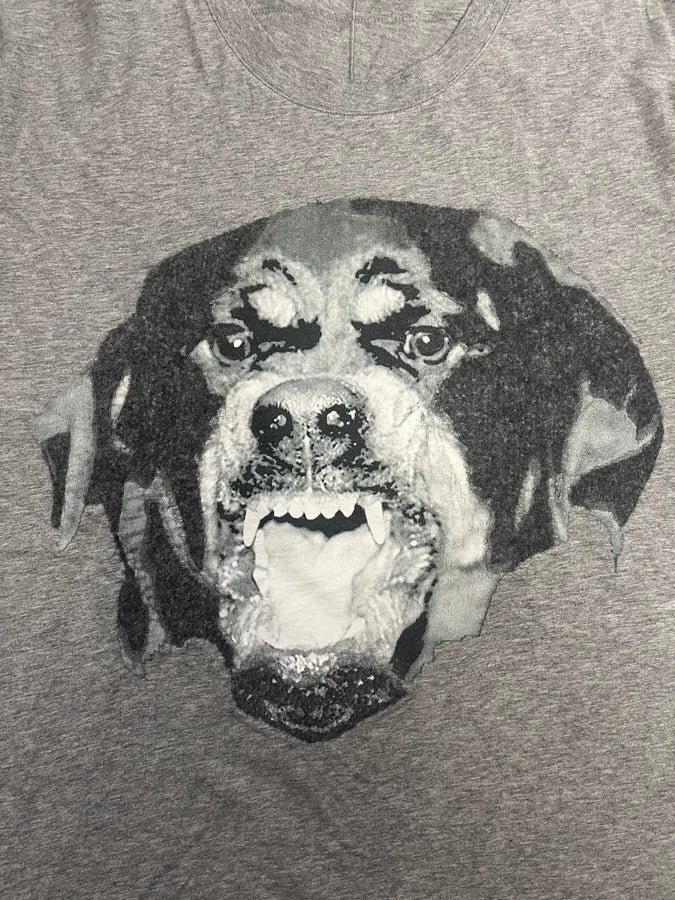 SS2016 Givenchy Rottweiler Dog Grey T-Shirt by Riccardo Tisci ShAYvtF 3