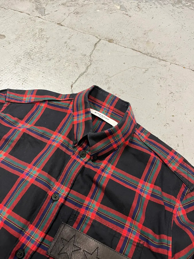 SS2016 Givenchy Star Leather Patch Tartan Shirt by Riccardo Tisci bTKWNRA 5