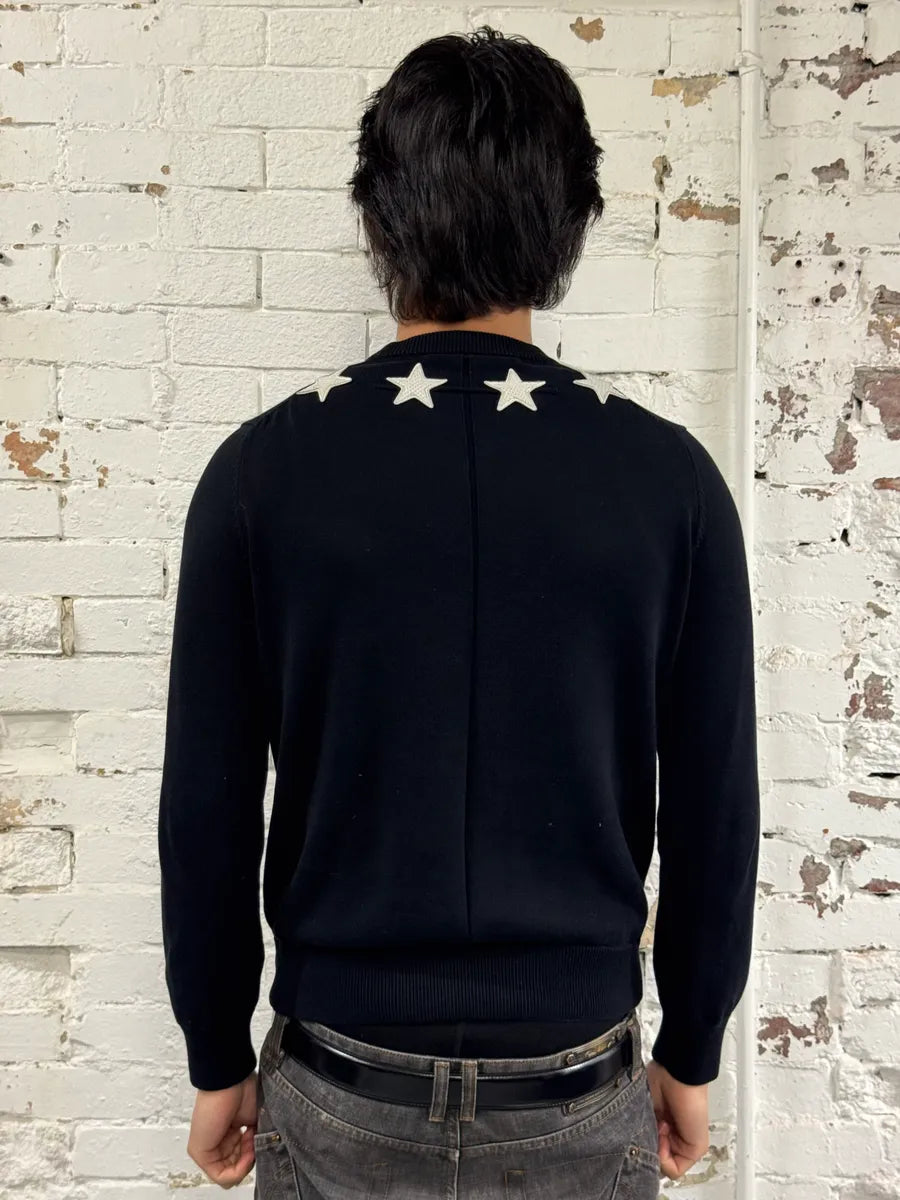 SS2016 Givenchy Star Patchs Black Sweater by Riccardo Tisci RwNxAfy 2
