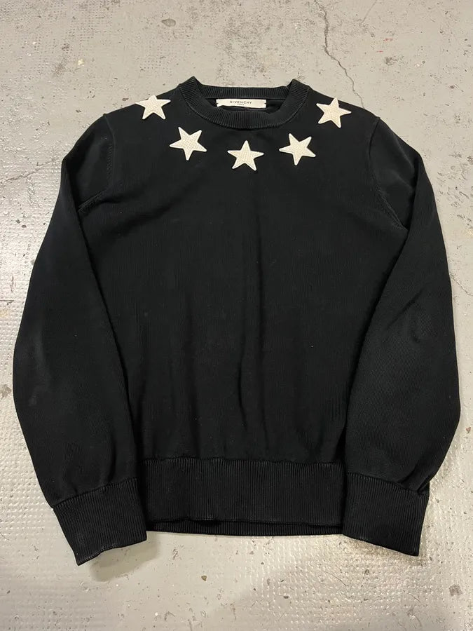 SS2016 Givenchy Star Patchs Black Sweater by Riccardo Tisci RwNxAfy 3