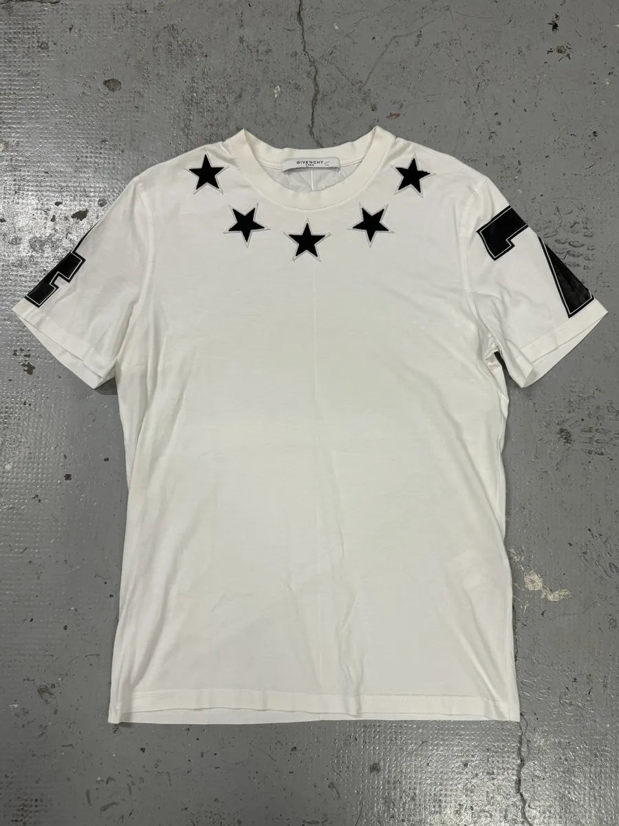 SS2016 Givenchy White Black Stars T-Shirt by Riccardo Tisci TVnStZd 0